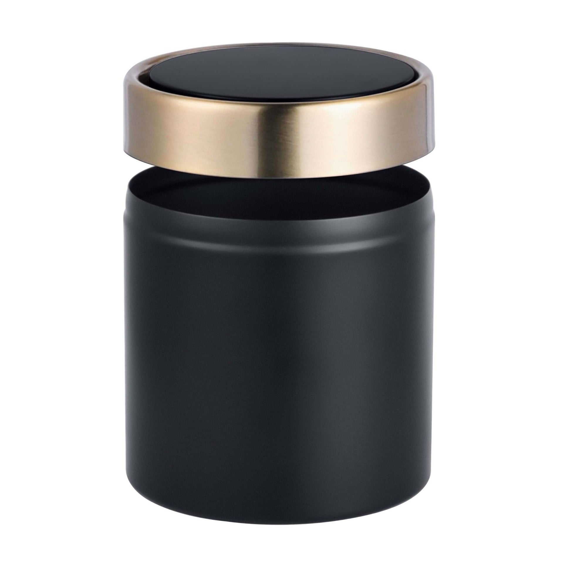 Relaxdays Tischabfalleimer – 1,5 l – Eisen, rund – Gold – Anti-Fingerprint