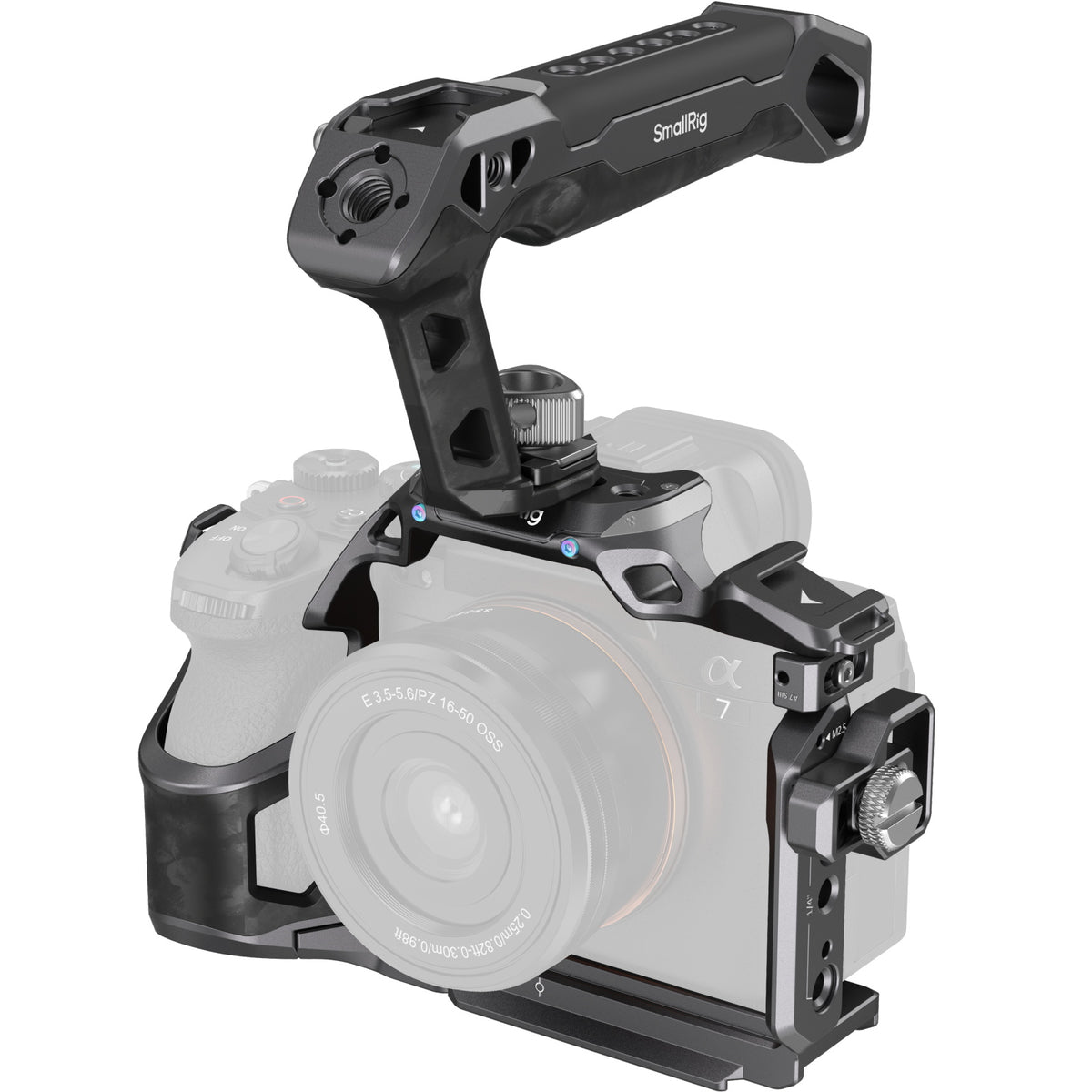 SmallRig Rhinoceros Basic Cage Kit – 161,4 × 149 × 180 mm – für Sony Alpha 7R V, 7 IV, 7S III – Schwarz