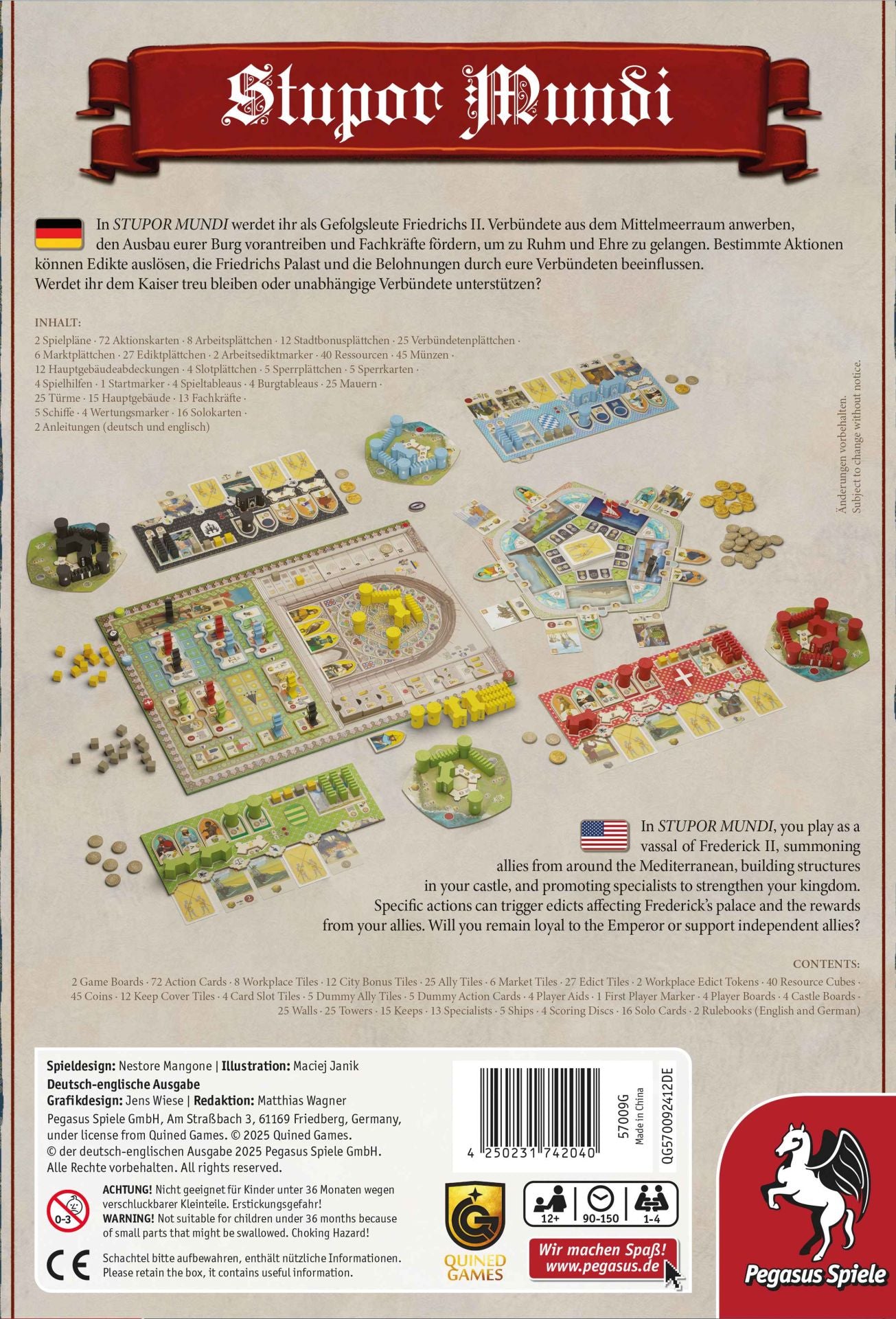 Pegasus Stupor Mundi – Strategiespiel, 1–4 Spieler, ab 12 Jahren, 150 Min., DE/EN