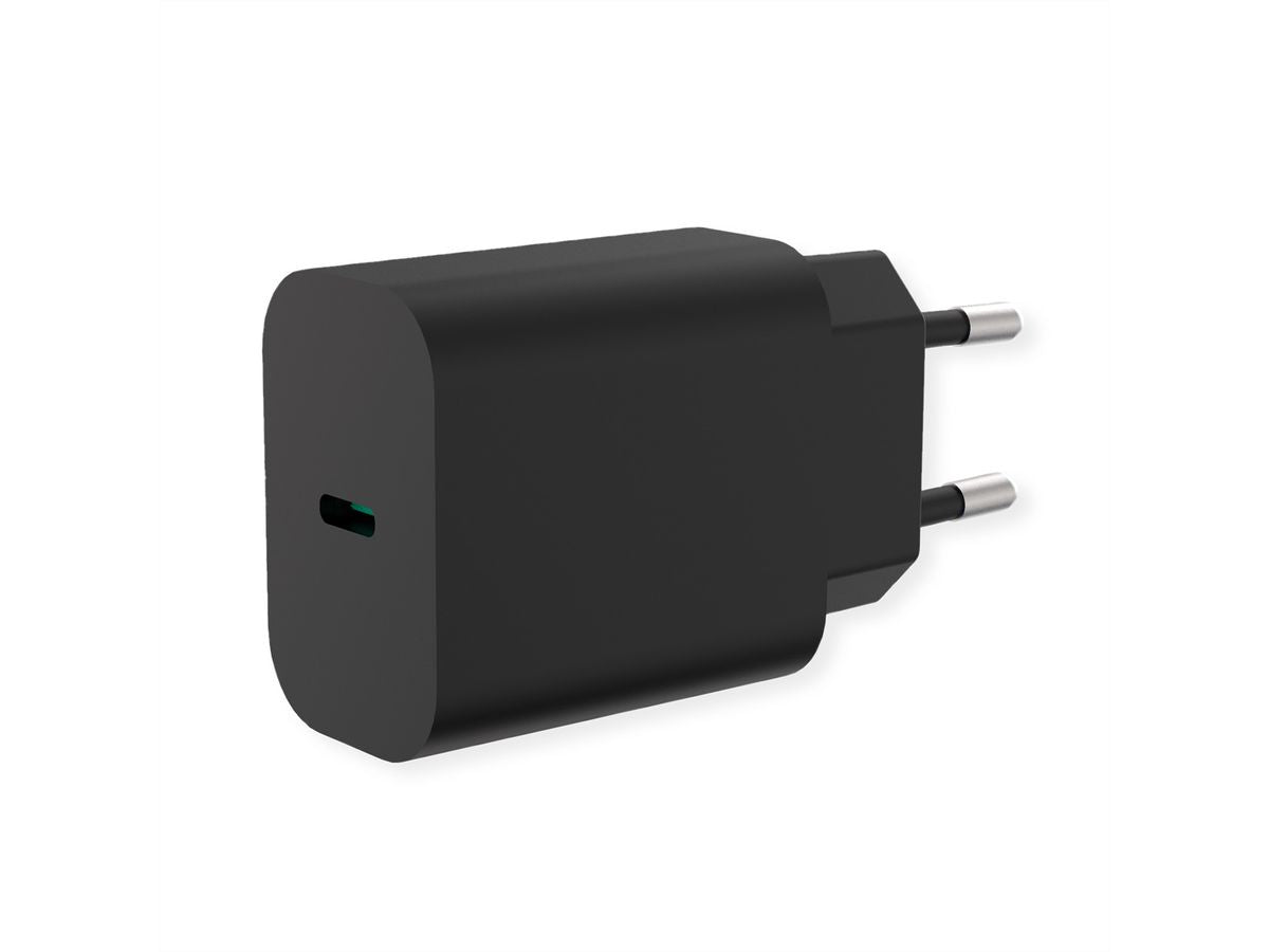 VALUE 19.99.1097 USB-Ladegerät 20 W – USB-C×1 – PD, QC 3.0 – Schwarz