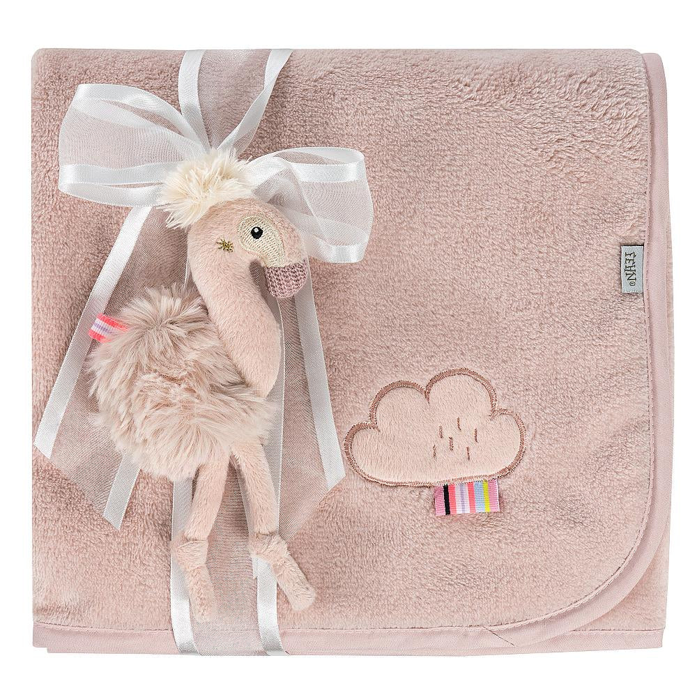 Fehn Flamingo Wohndecke – Plüsch (Polyester), Rosa – 100 × 75 cm