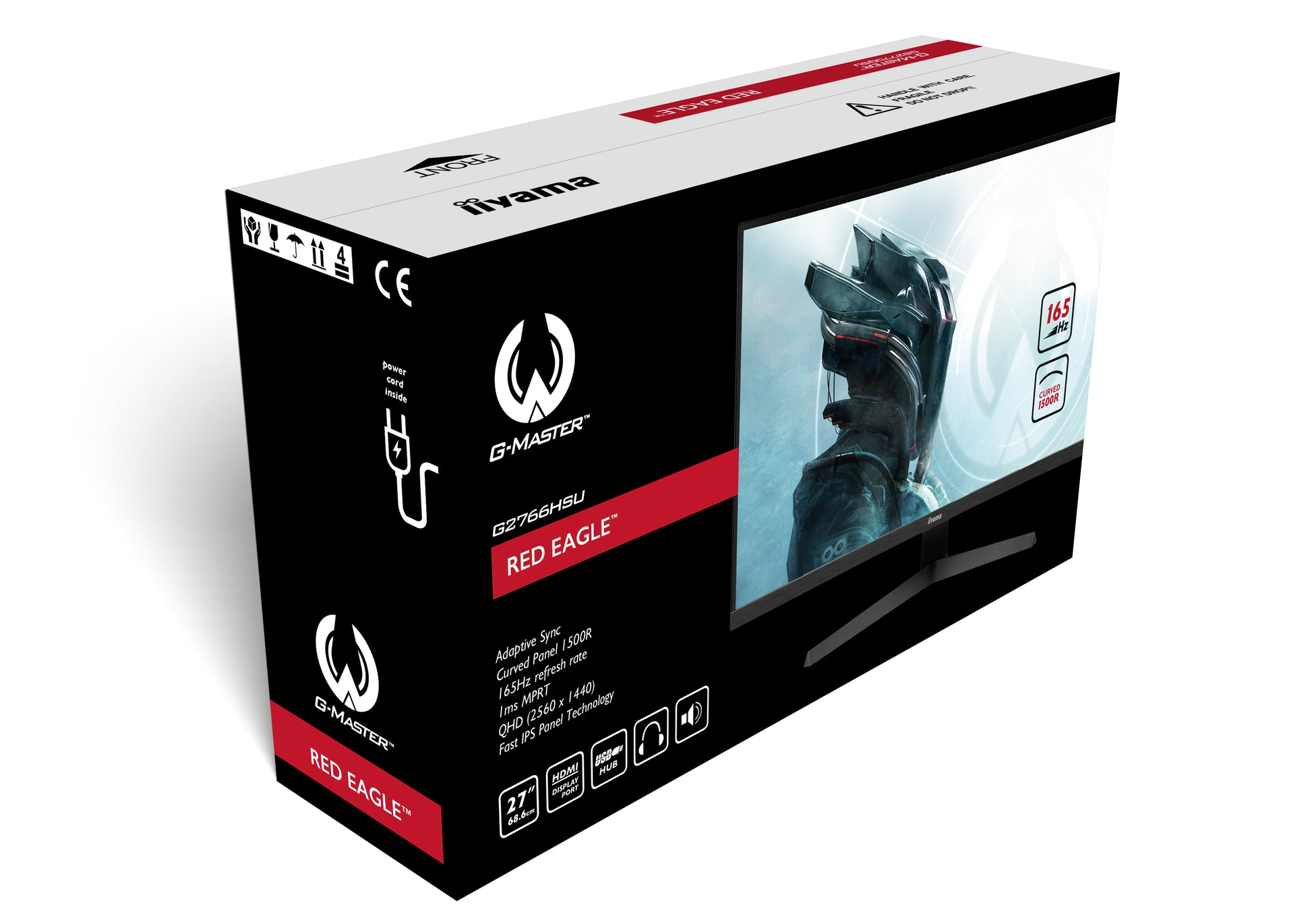 iiyama G2766HSU-B1 – Monitor, 27", VA, 165 Hz, 250 cd/m², Gebogen, VESA 100 × 100, Schwarz