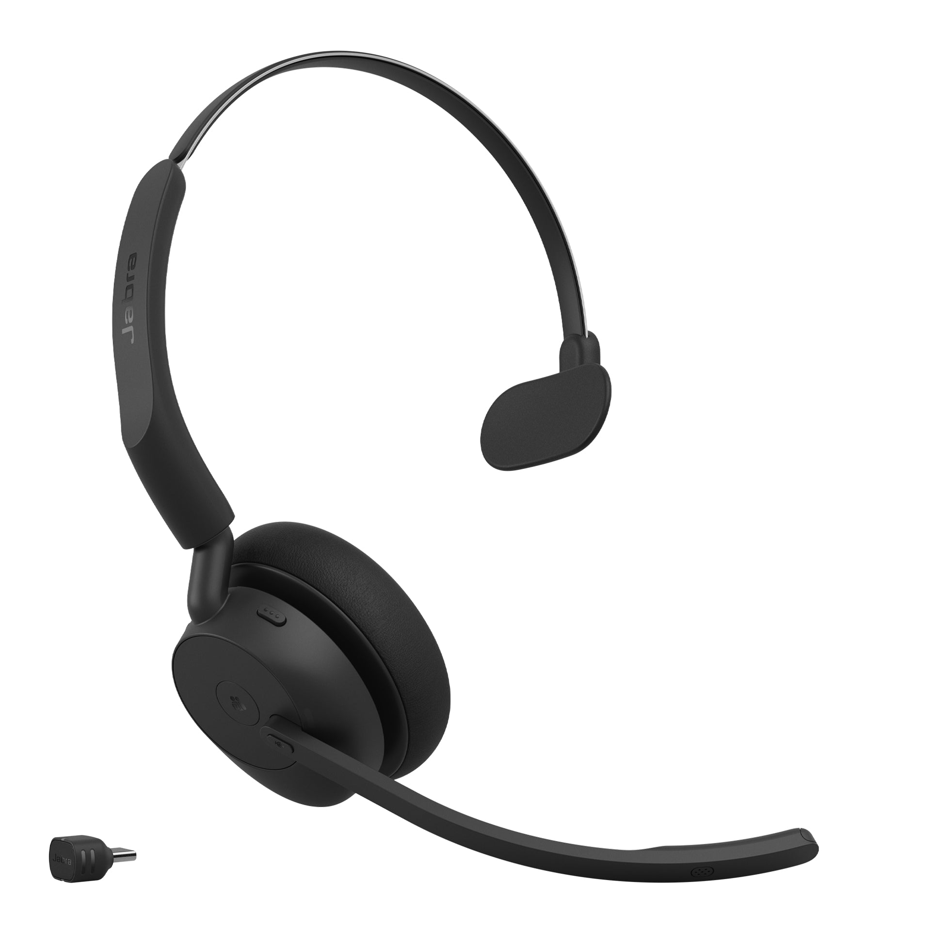 Jabra Evolve3 45 MS Office-Headset – On-Ear, Mono, BT, MS Teams zertifiziert, mit USB-C-Dongle, Schwarz