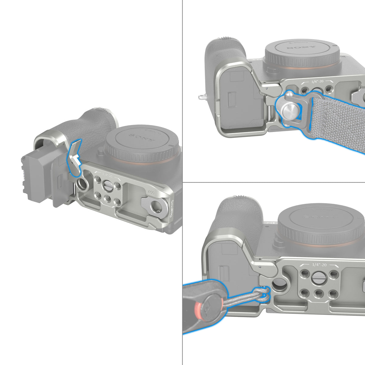 SmallRig 4439 Montageplatte – für Sony Alpha 7C II, Alpha 7CR – Silber, Aluminium/Edelstahl – 124,9 × 12,5 mm