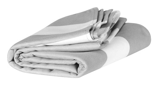 Dock & Bay Strandtuch CABANA – 90 × 200 cm, Grau/Weiss, Polyamid/Polyester