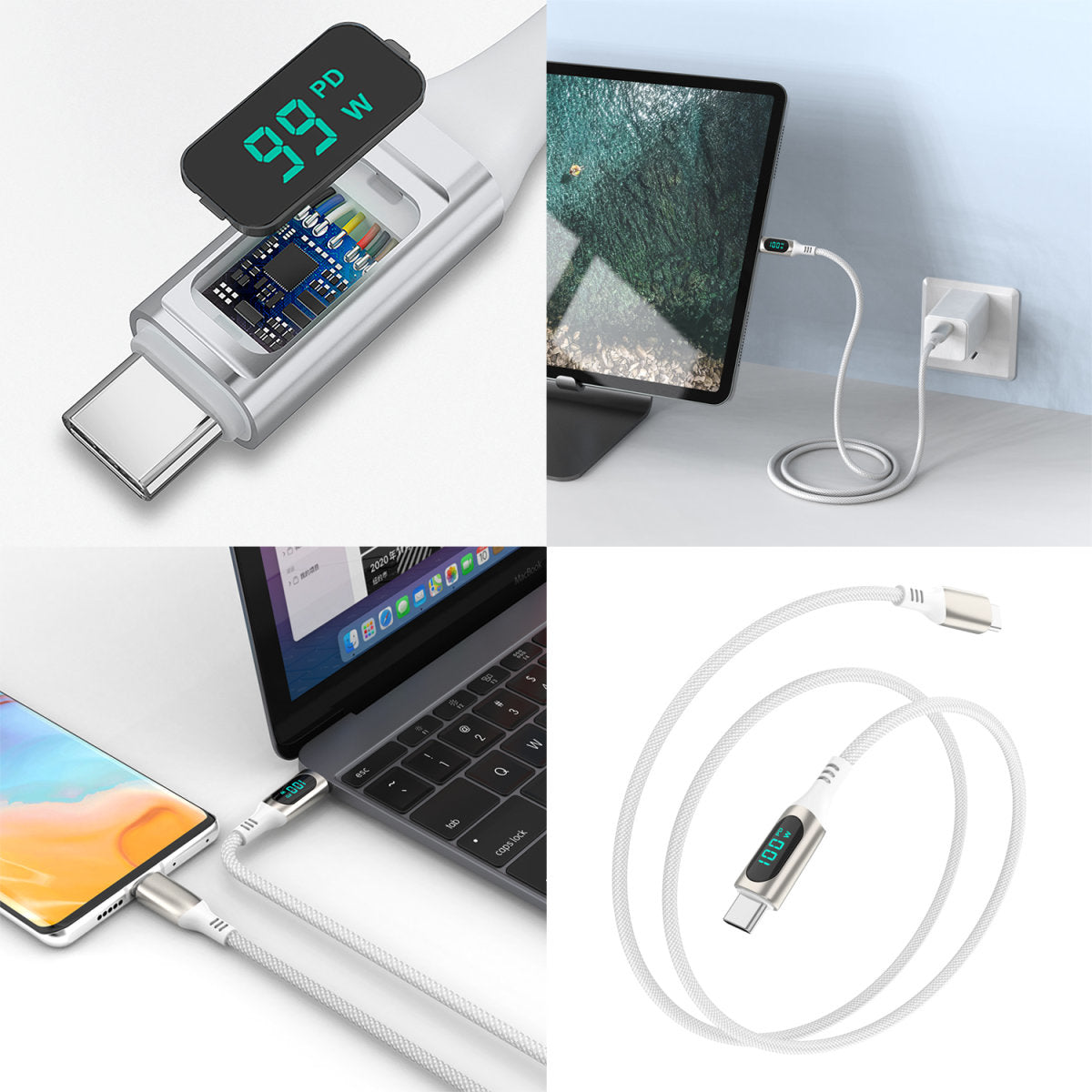 4smarts USB-C auf USB-C Kabel – USB 2.0 (480 Mbit/s) – 3 m – PD 100 W – Geflochten