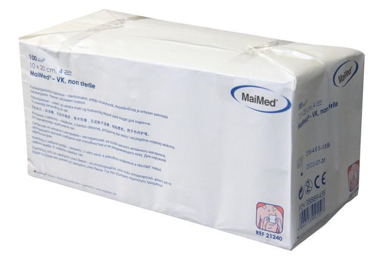 MaiMed Vlieskompressen – 100 × 200 mm, 100 Stück, unsteril