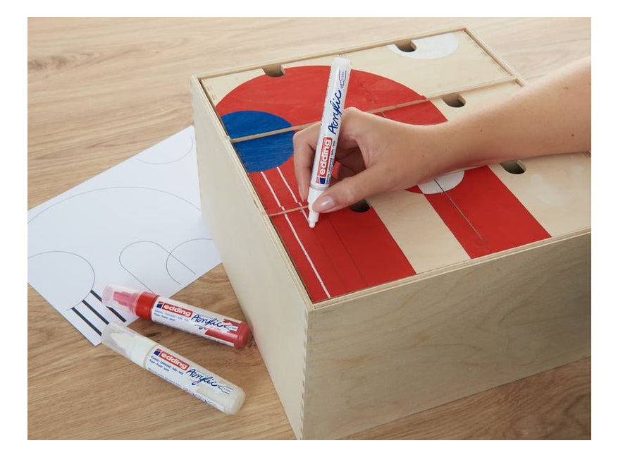 Edding Acrylmarker für Glas – mehrfarbig, 5er Set