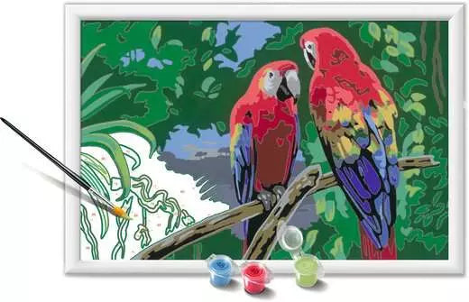 Ravensburger CreArt – Malen-nach-Zahlen-Set – Bunte Aras (Papagei) – ab 9 Jahren