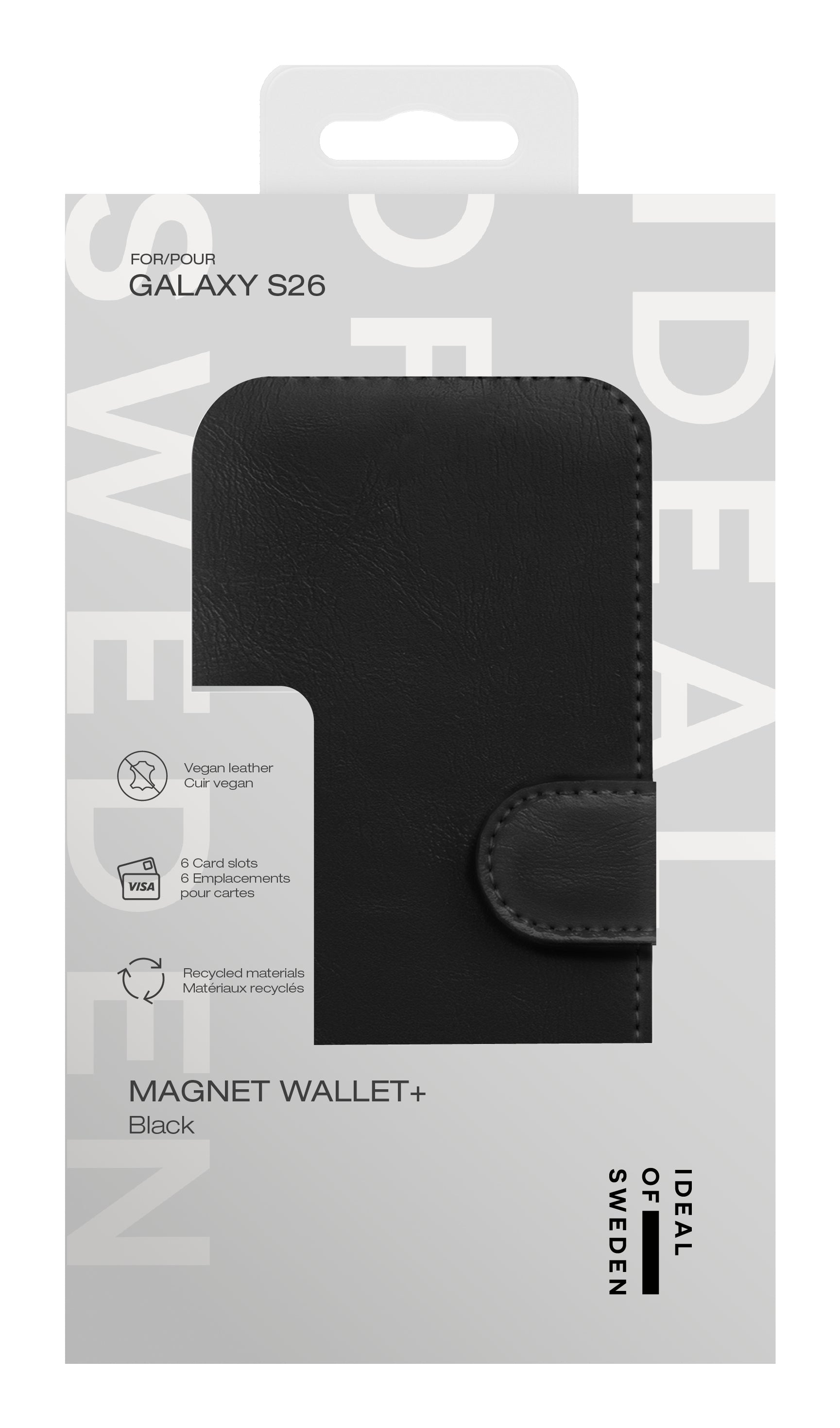 iDeal of Sweden Magnet Buchhülle – Folio – für Samsung Galaxy S26, Papier+PC+Polyester+PU, Schwarz