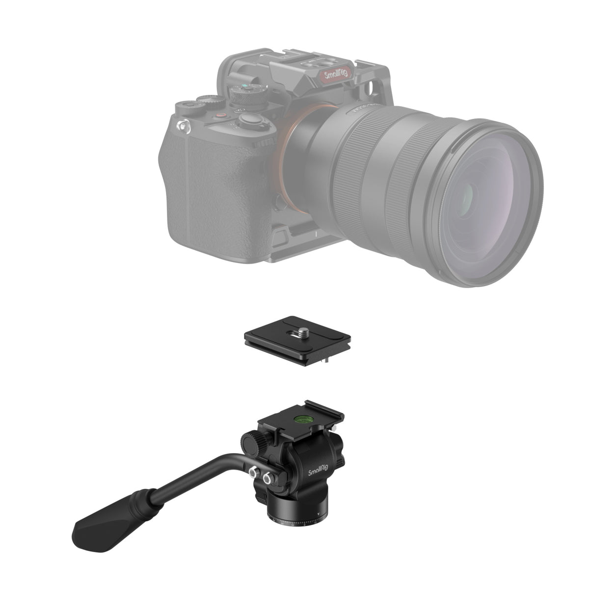 SmallRig CT180 Videostativ – bis 183 cm, Traglast 15 kg, 1,68 kg, Schnellwechselplatte – Schwarz