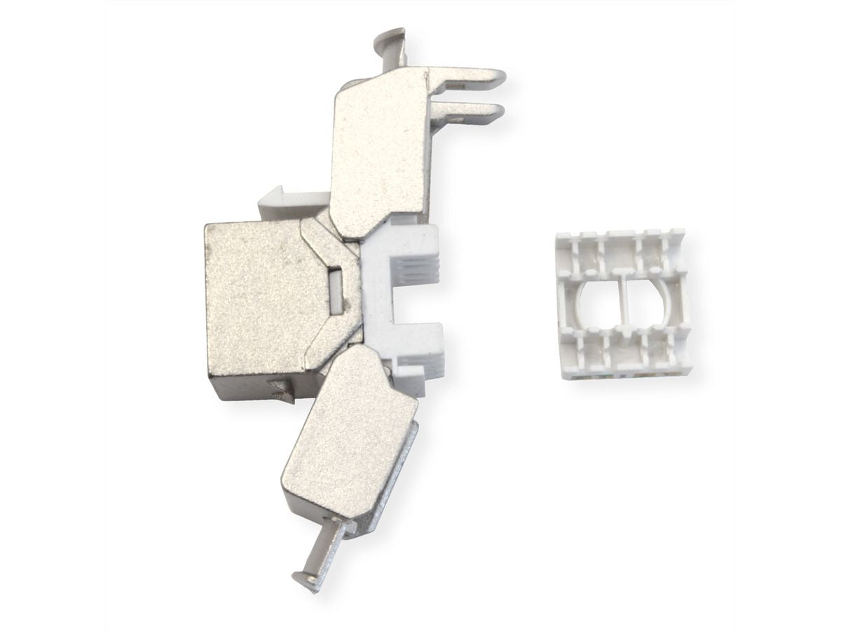 VALUE RJ-45 Keystone Buchse – Cat8.1 / Klasse I, geschirmt, werkzeuglos, 1× RJ-45, silberfarben