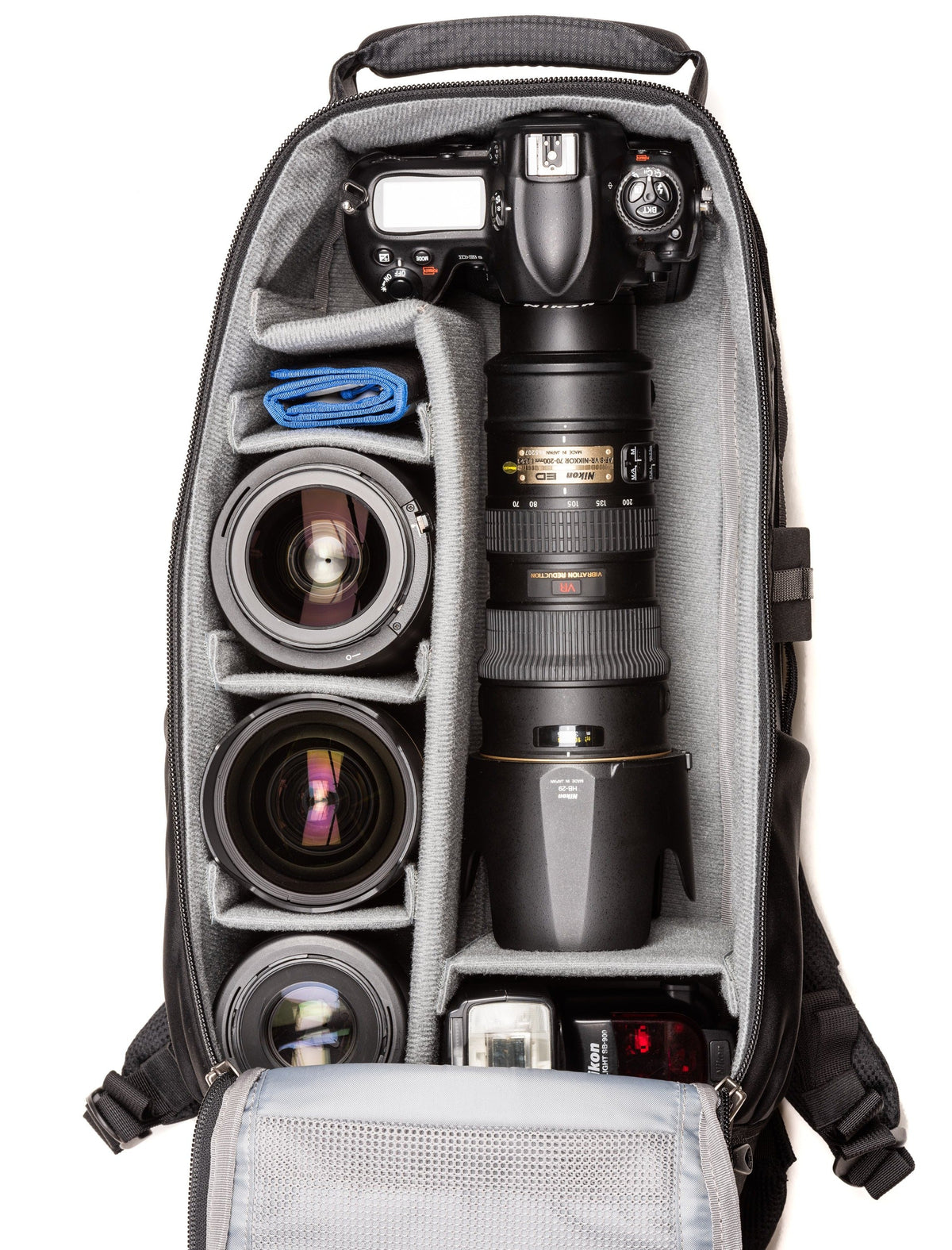 Think Tank Glass Limo Kamerarucksack – für 8 Objektive, Regenhülle – für DSLR- & Systemkameras – Grau/Schwarz