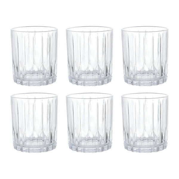 Tognana Porcellane Tognana Trinkgläser Linea Lounge – 6er Set, 350 ml, Ø 8 cm, H 9,5 cm, Glas, Transparent, spülmaschinenfest