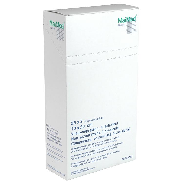 MaiMed Sterile Vlieskompressen – 100 × 200 mm, 50 Stück