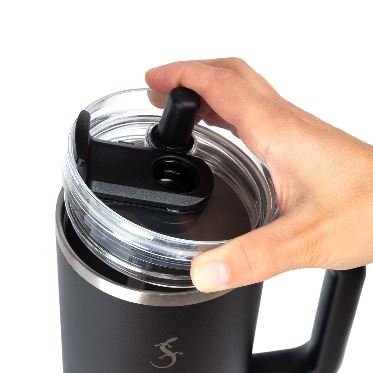 Lurch Big Cup Thermobecher 1,2 l – doppelwandig 8 h heiss/12 h kalt, Kunststoff (innen Edelstahl), schwarz