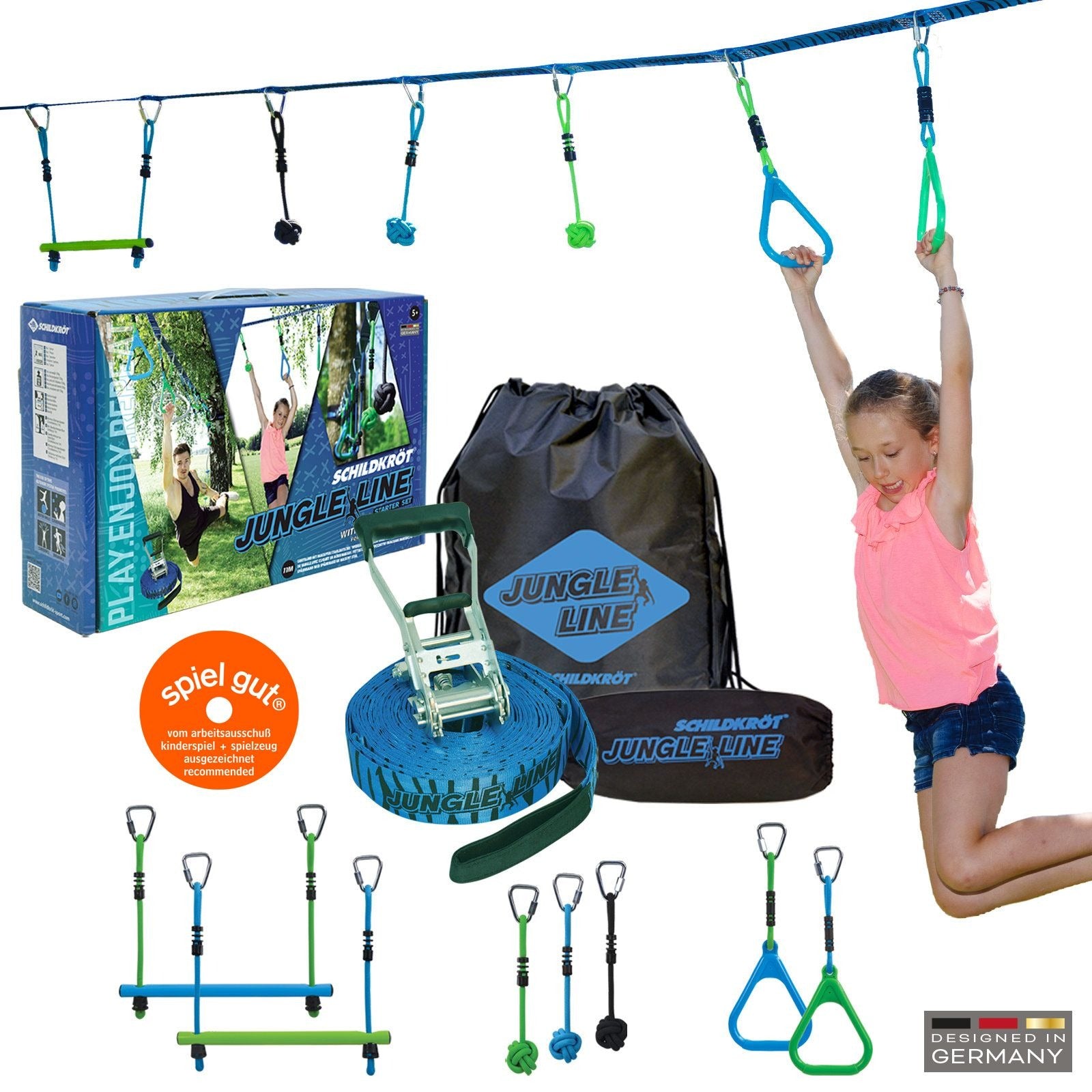 Schildkröt Funsports Jungle Line Starter-Set – 11 m – 14 Stück – ab 5 J. – mehrfarbig