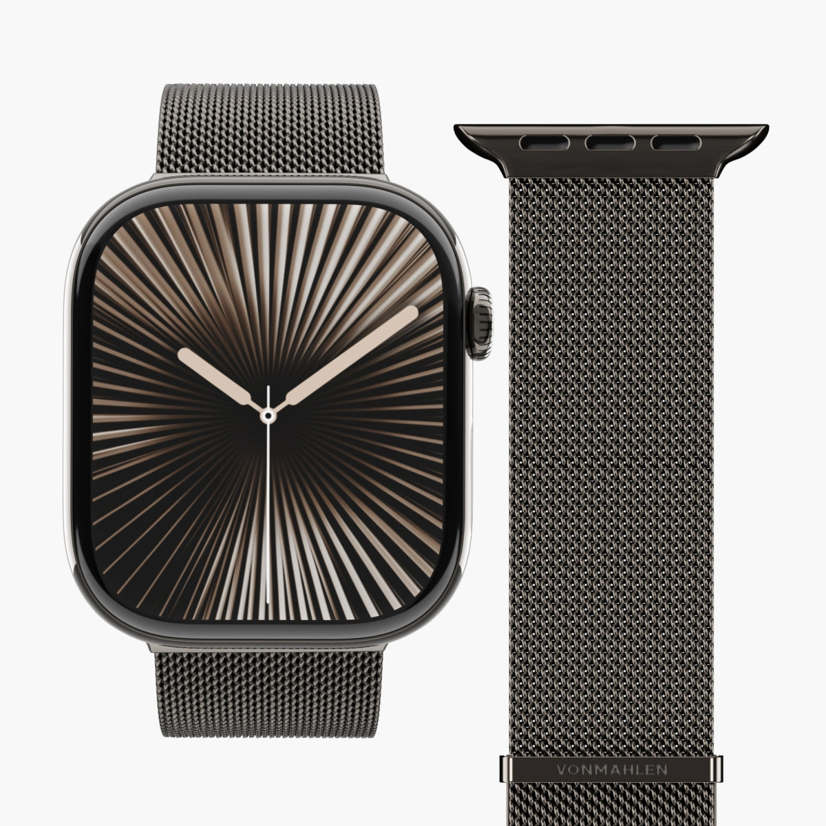 Vonmählen Milanese Loop 2 – Armband – für Apple Watch 40/41/42 mm, Granitgrau, Edelstahl