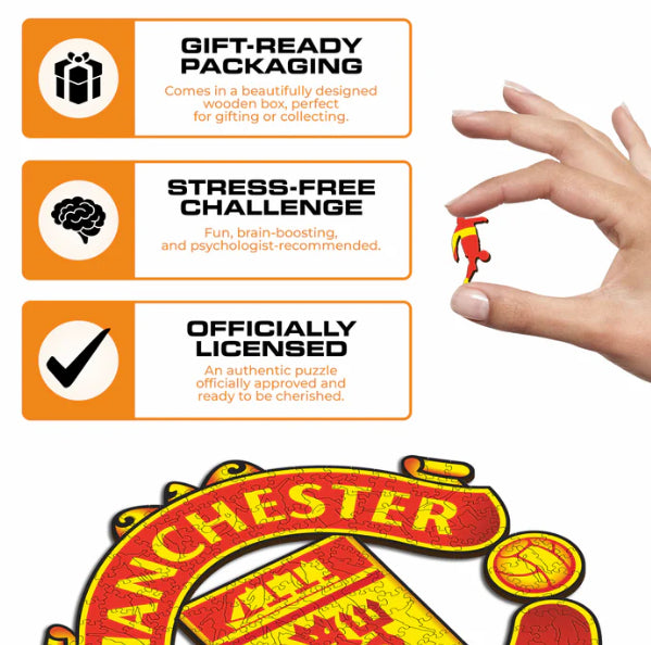 Iconic Puzzles Puzzle FC Manchester United – 270 Teile – 37,5 × 37,5 cm – ab 10 J. – Holz