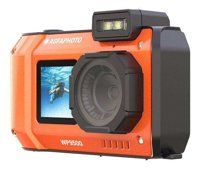 AgfaPhoto Realishot Wp9500 Action – Unterwasserkamera, wasserdicht bis 3 m, 24 MP, 5K, Orange