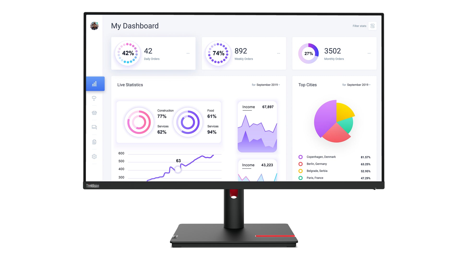 Lenovo ThinkVision T32p-30 – 31,5", 3840 × 2160 (4K), IPS, USB-C 90 W, KVM, LAN