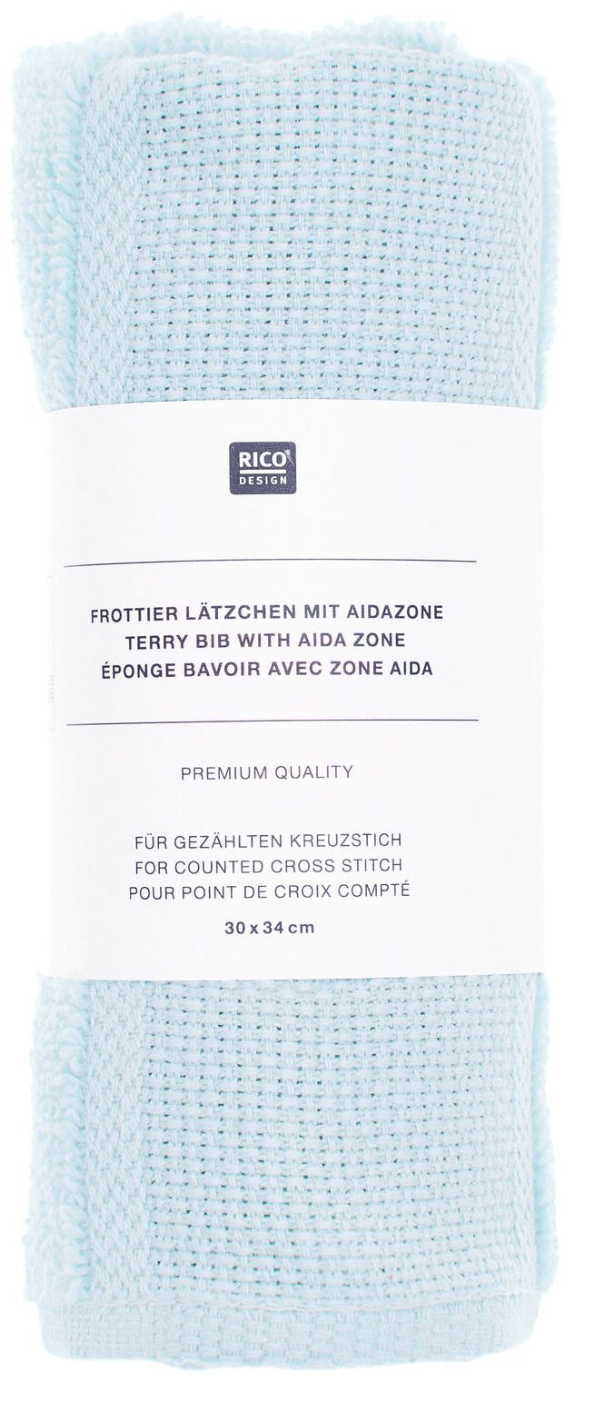 Rico Design Lätzchen – 30 × 34 cm, Hellblau, Baumwolle, GOTS