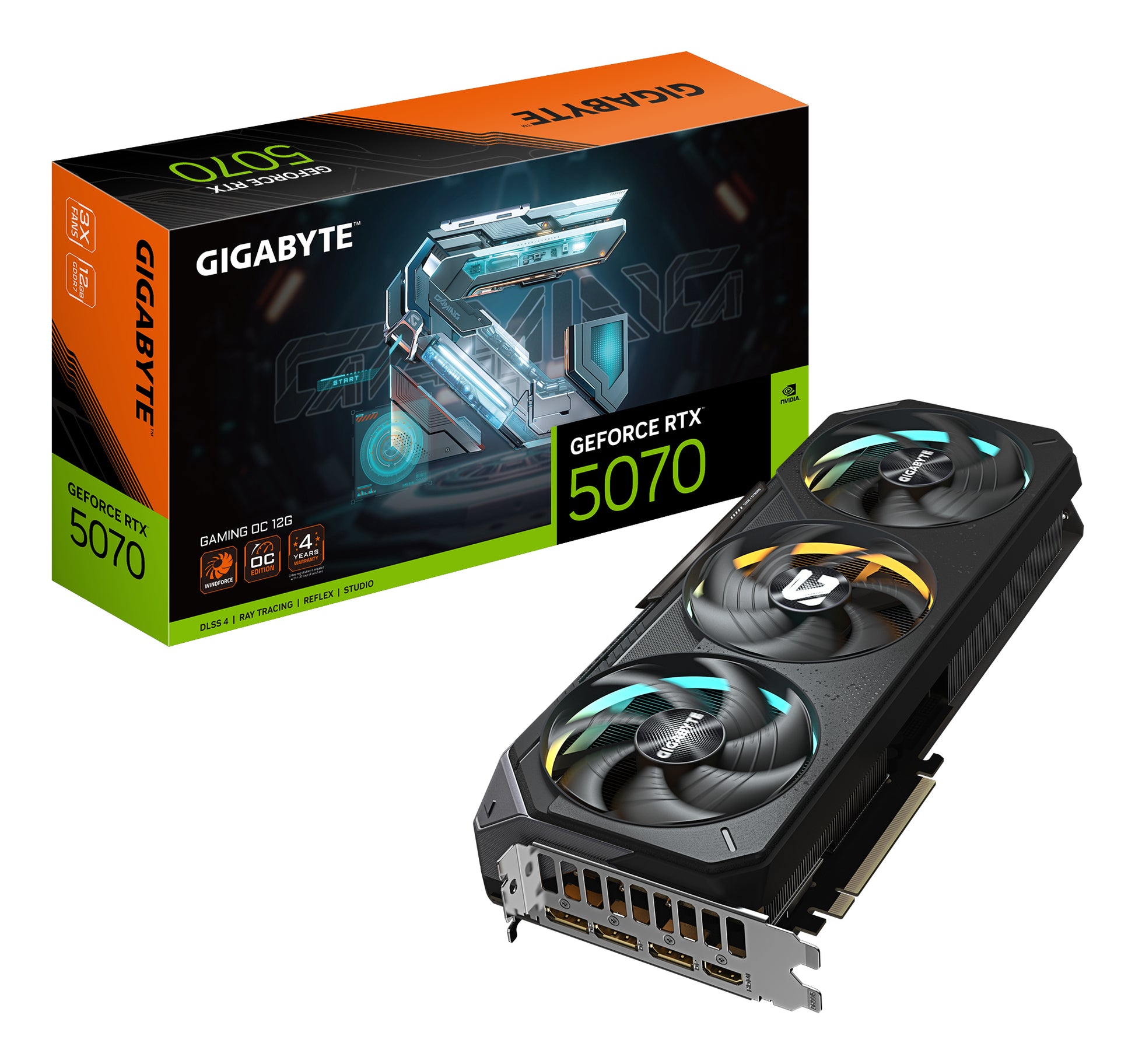 GIGABYTE GV-N5070GAMING OC-12GD – PCIe Grafikkarte – 12 GB GDDR7, 192 Bit, PCIe 5.0, 3×DP 2.1a, 1×HDMI 2.1b