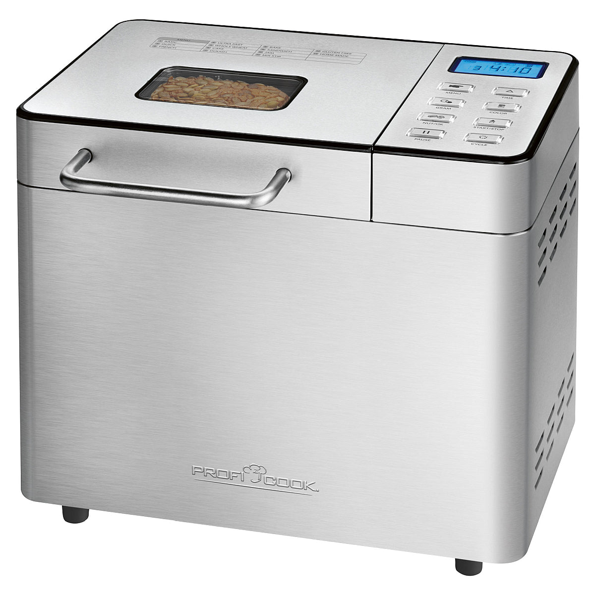 ProfiCook Brotbackautomat PC-BBA 1282 – 1,5 kg, 13 Programme, 550 W – silber/edelstahl