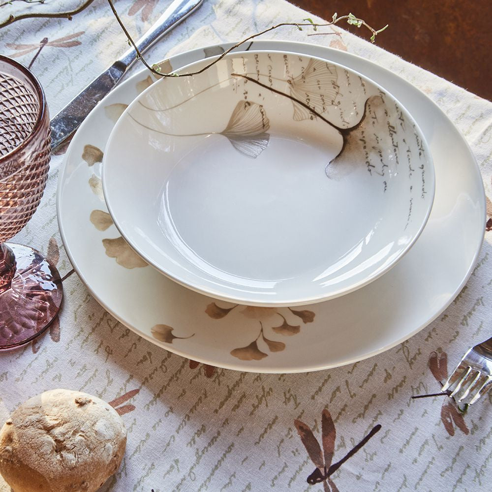 Tognana Porcellane Speise-Service – Set 18-teilig, Ø 27 cm, Porzellan, Beige, spülmaschinenfest
