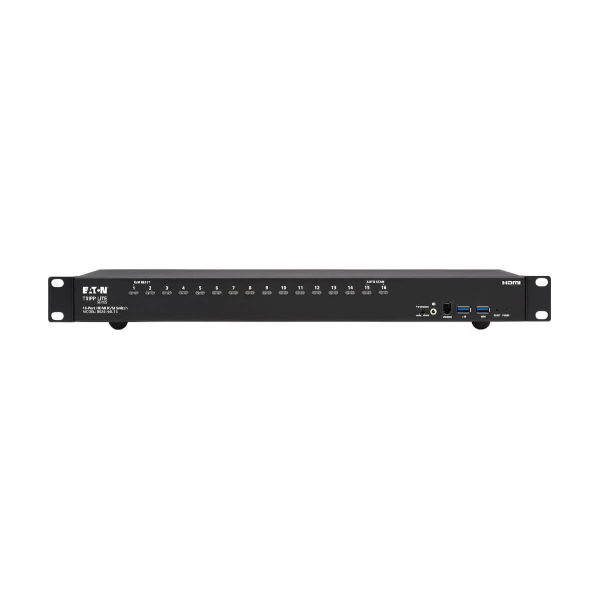 Tripp Lite B024-H4U16 – 16-Port HDMI KVM-over-IP Switch – 4096 × 2160/60 Hz, USB 2.0 Hub, 1U Rack