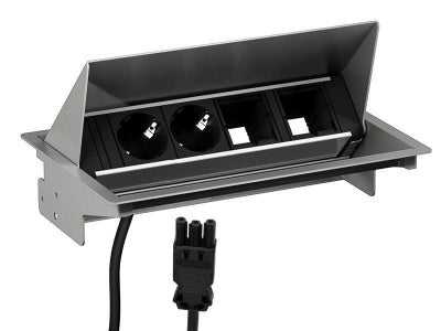 Bachmann CONEO Steckdoseneinheit – 2×Schuko (CEE7/3) + 2×CM, 0,2 m, Einbau
