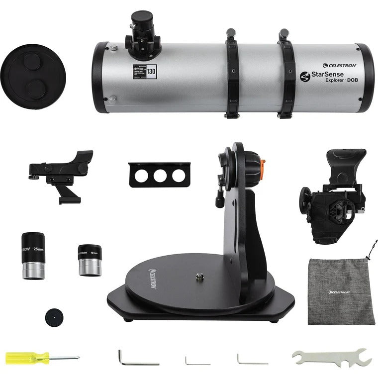 Celestron SSE 130mm Tabletop Dobson – Spiegelteleskop, Brennweite 650 mm, 307× Vergrösserung, Schwarz