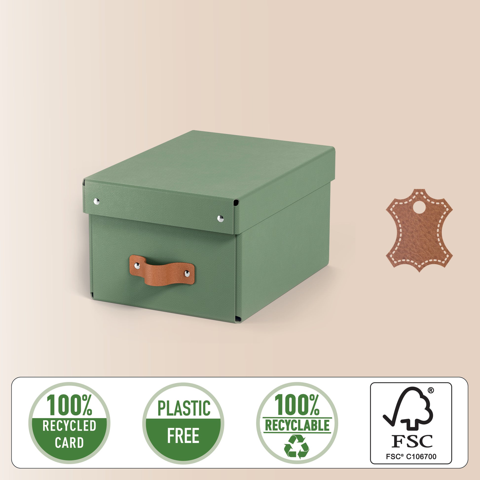 Leitz Aufbewahrungsbox 7 l – B 200 × H 150 × T 260 mm, mit Deckel, Hellgrün, Karton