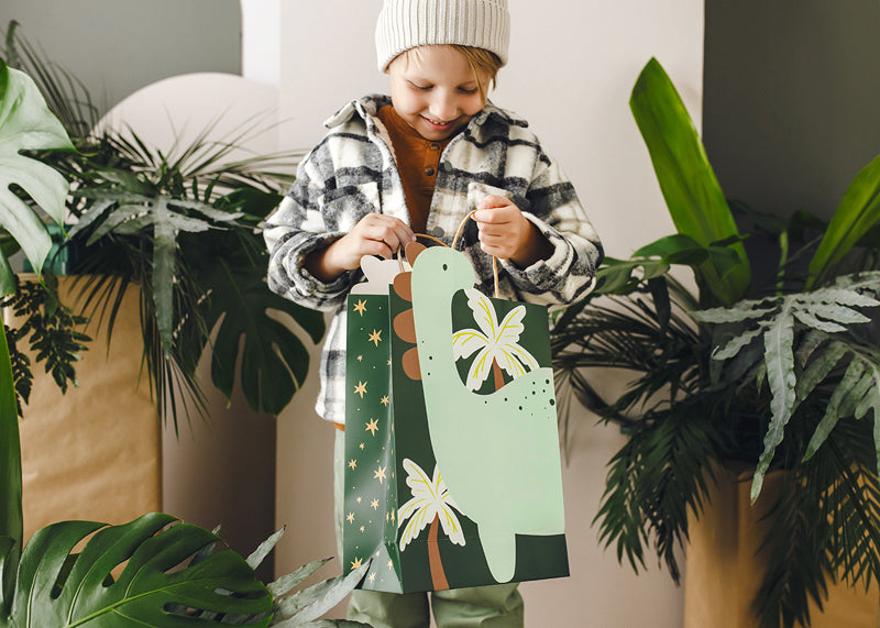PartyDeco Geschenktasche Dinosaurier – 240 × 370 × 100 mm – 1 Stk.