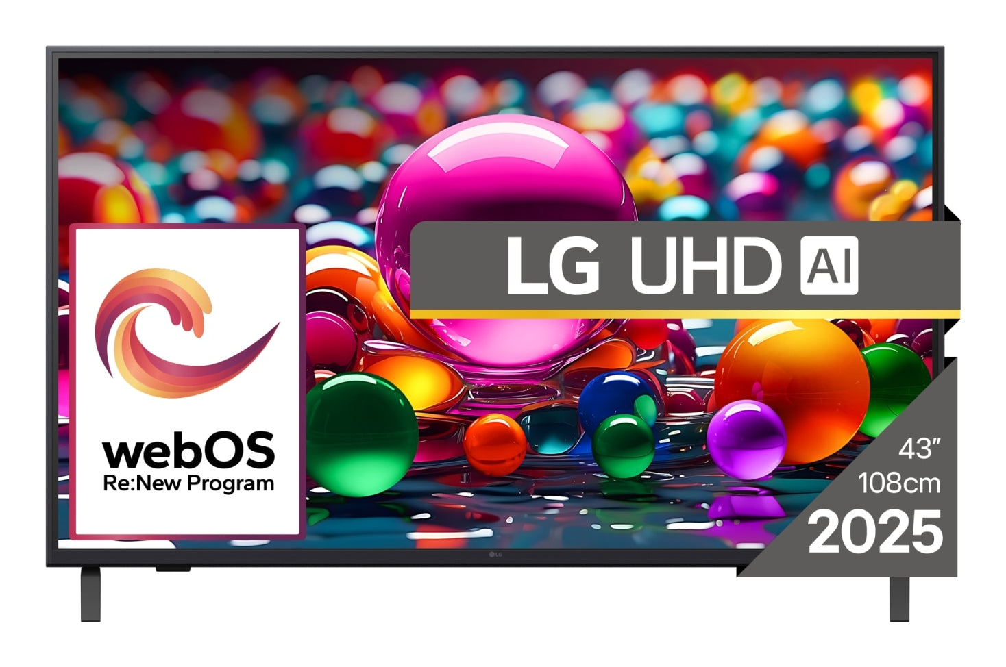LG 43UA74003LB – 43" Fernseher – 4K UHD – LCD (Direct-LED) – webOS 25 – 60 Hz – HDR10 Pro, HLG