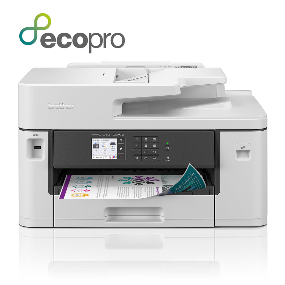 Brother MFC-J5340DWE – Farbiges Tintenstrahl-MFP A3, 4-in-1 – USB/LAN/WLAN – Duplex, ADF, 50 Blatt ADF – 28 ppm