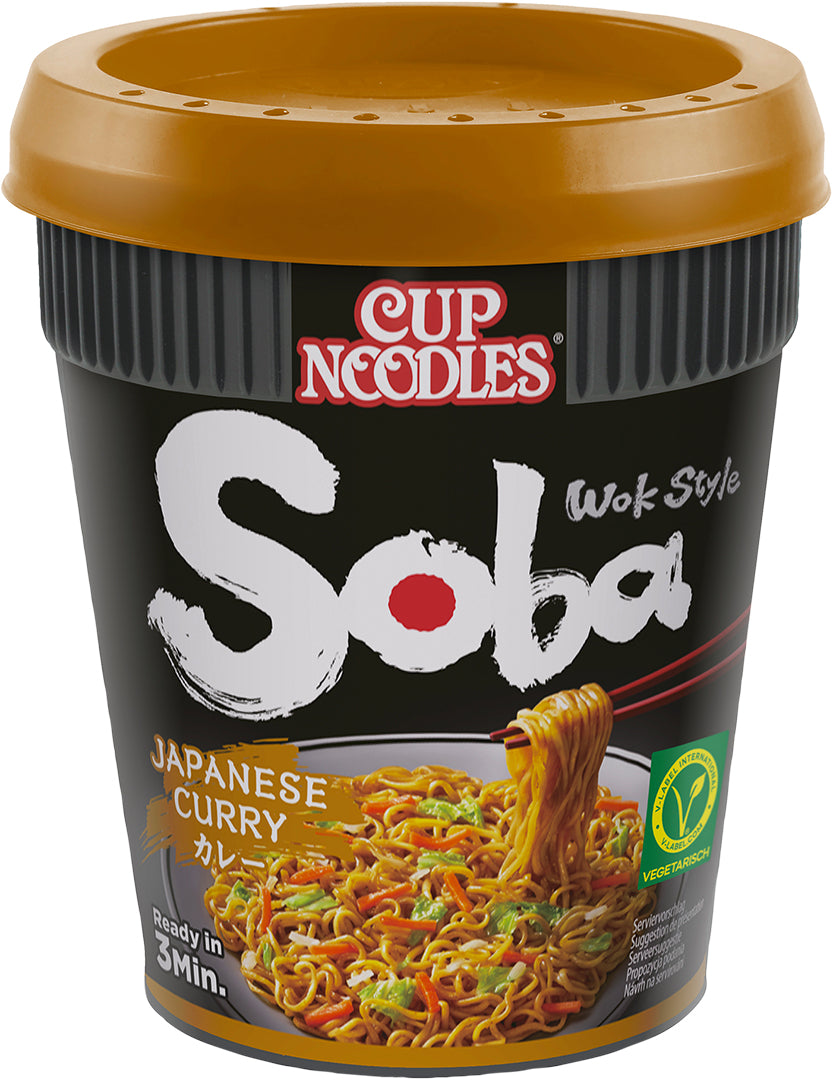Nissin Soba Instantnudeln Curry Becher – 90 g