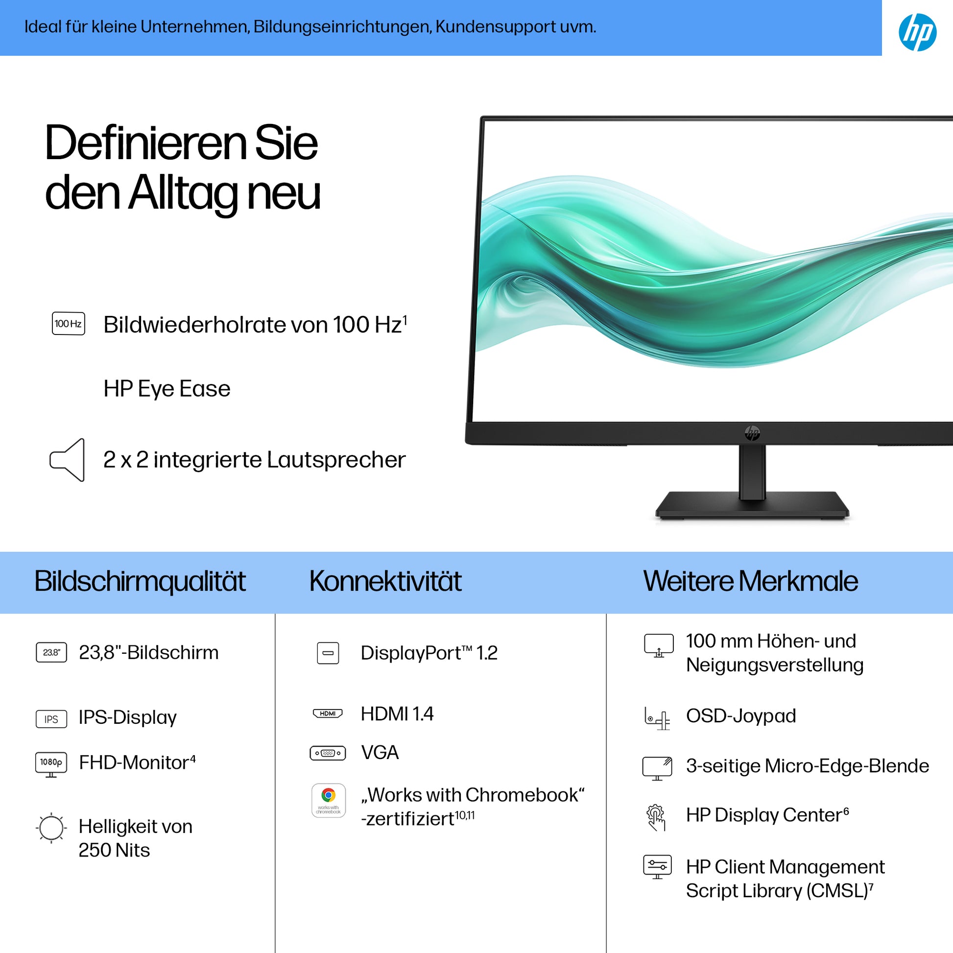 HP S3 PRO 324PH – 23,8", 1920 × 1080 (Full HD), IPS, 100 Hz