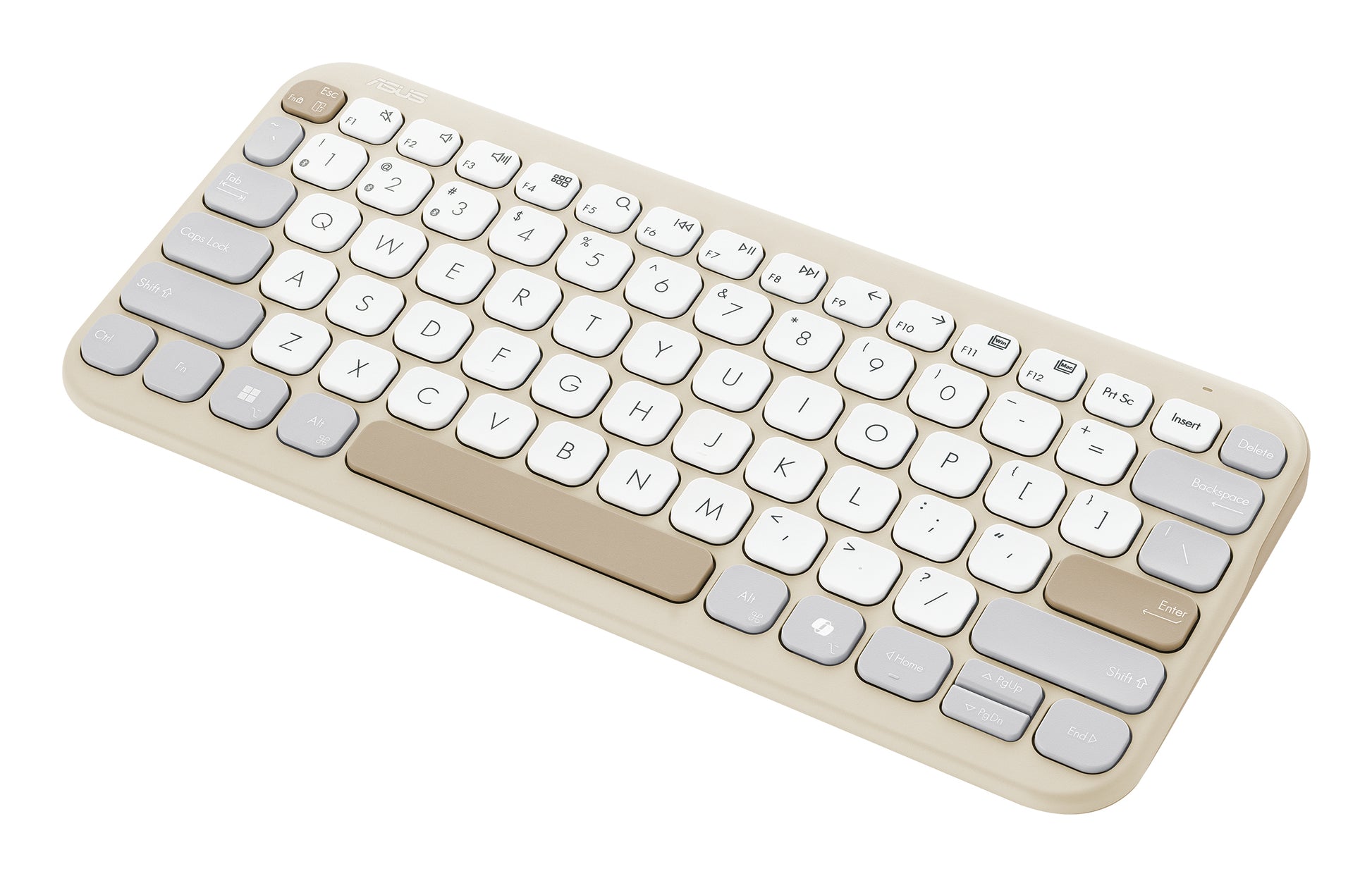 ASUS KW100 – Tastatur 75% – Bluetooth 5.0 – Ohne Ziffernblock – Beige