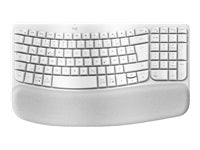 Logitech Wave Keys – Tastatur, kabellos (Bluetooth/2,4 GHz), DE-Layout (DE), ergonomisch, Offwhite