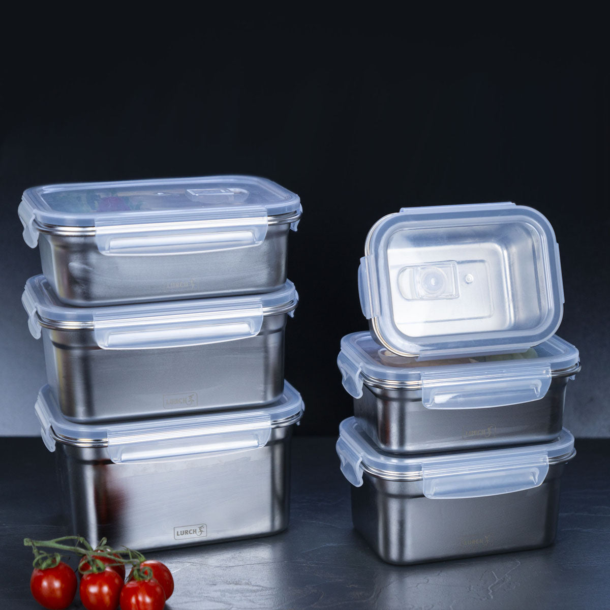 Lurch Lunchbox – 1,5 l, 19,5 × 14,5 × 6,5 cm, Edelstahl/Kunststoff, spülmaschinenfest, auslaufsicher