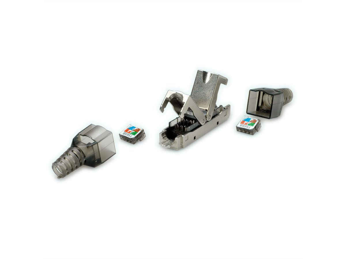 VALUE 26.99.0380 RJ-45-Kupplung – Cat6a, S/UTP (STP), AWG 22, Silber