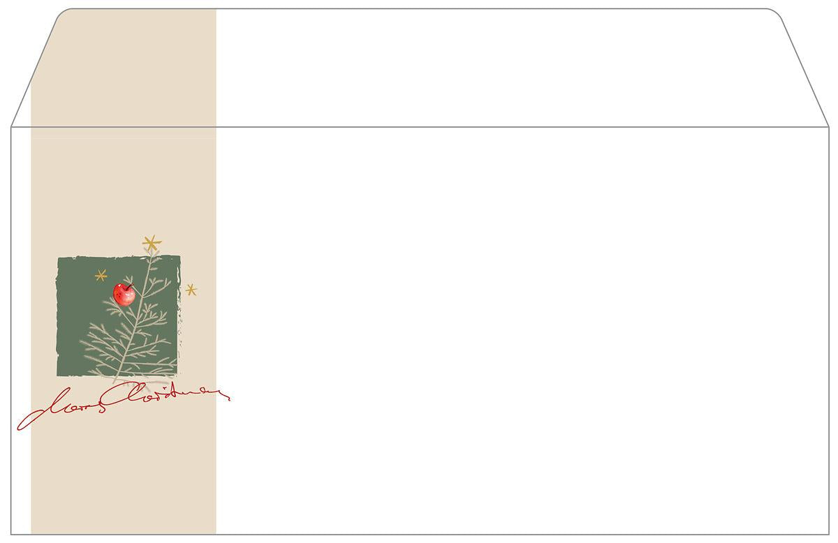 Sigel Weihnachts-Couvert C5/6, Weihnachten mit Äpfeln, mehrfarbig, Nassklebung, 90 g/m² – 50 Stk.