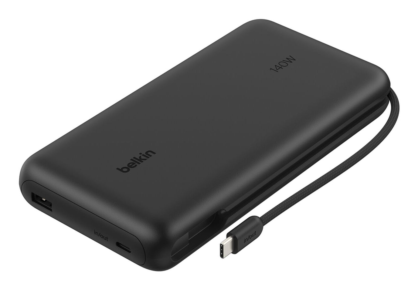 Belkin Powerbank 25'000 mAh – 140 W PD, 2× USB-C, 1× USB-A, schwarz