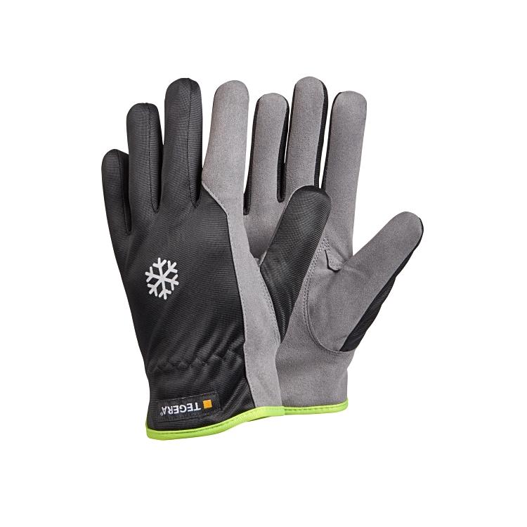 Ejendals Tegera – Arbeitshandschuhe 322 – Grösse 9, 1 Paar – Synthetikleder, Acryl-Fleece – Schwarz/Grau, Kälteschutz