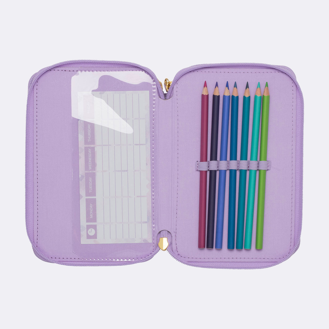 Beckmann Classic 1st Etui Triple, gefüllt – Unicorn Princess Purple – Kunststoff – 13 × 20,5 × 7 cm