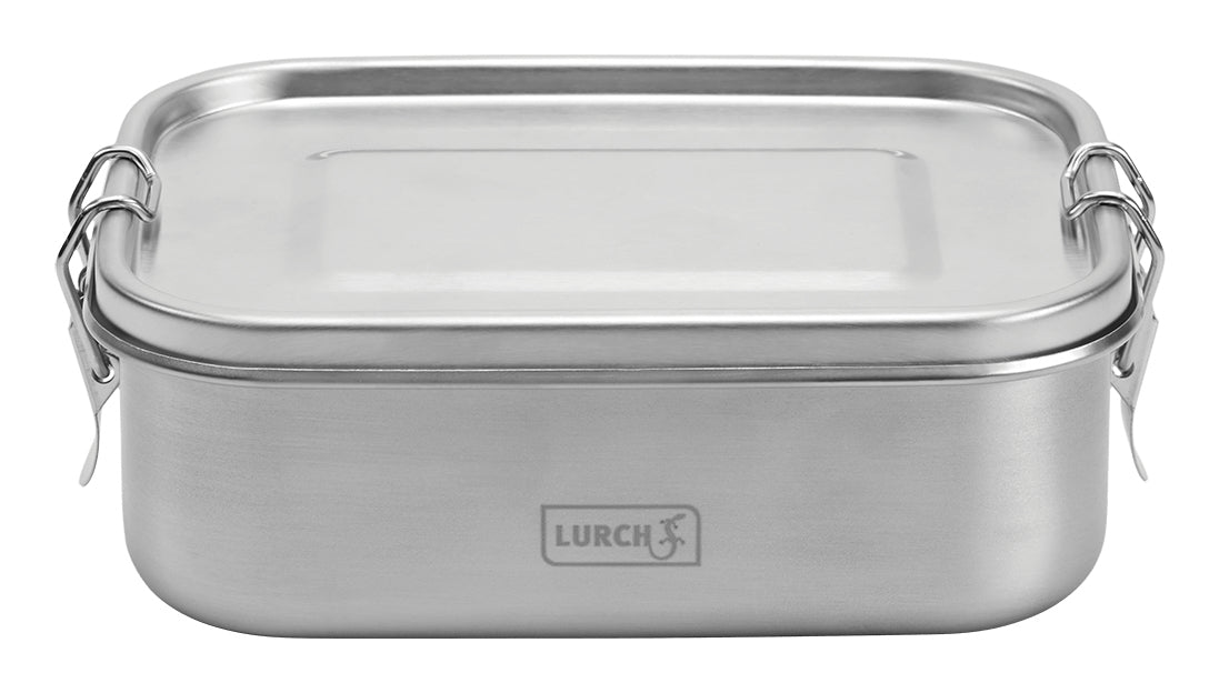 Lurch Brotdose Snap – 800 ml, 17 × 6 × 13 cm, Edelstahl 18/10, Silber, spülmaschinenfest, gefrierfest