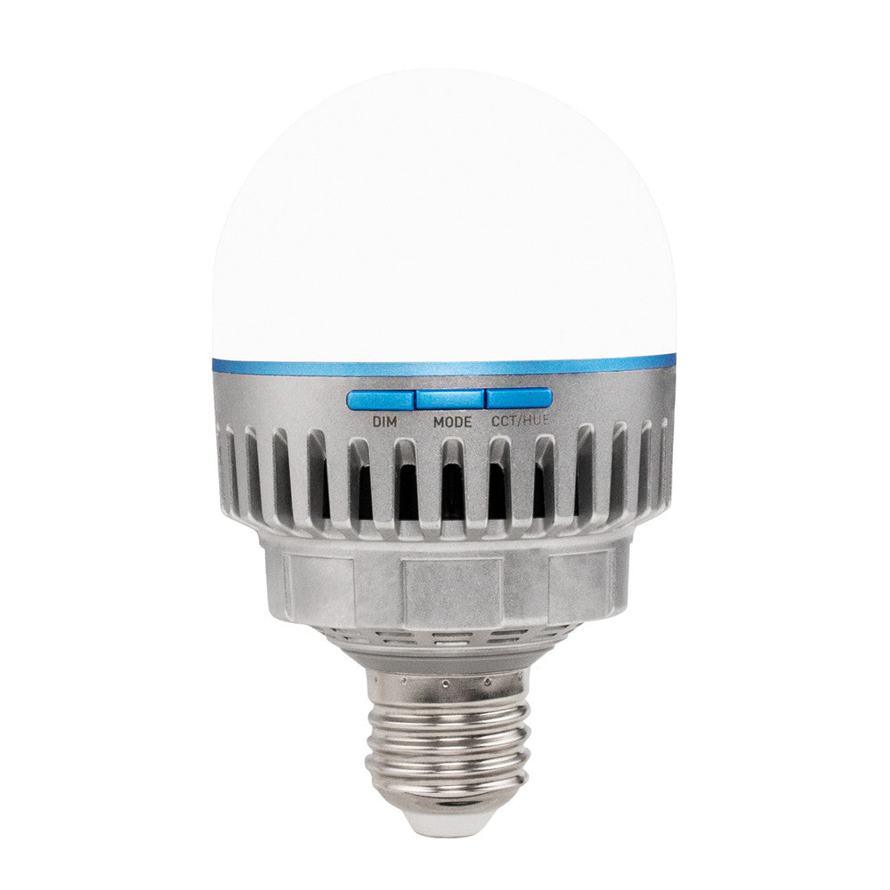 Nanlite PavoBulb 10C – 10 W LED-Birne (E27), dimmbar, 2700–7500 K, 1018 lx – Metallisch/Weiss
