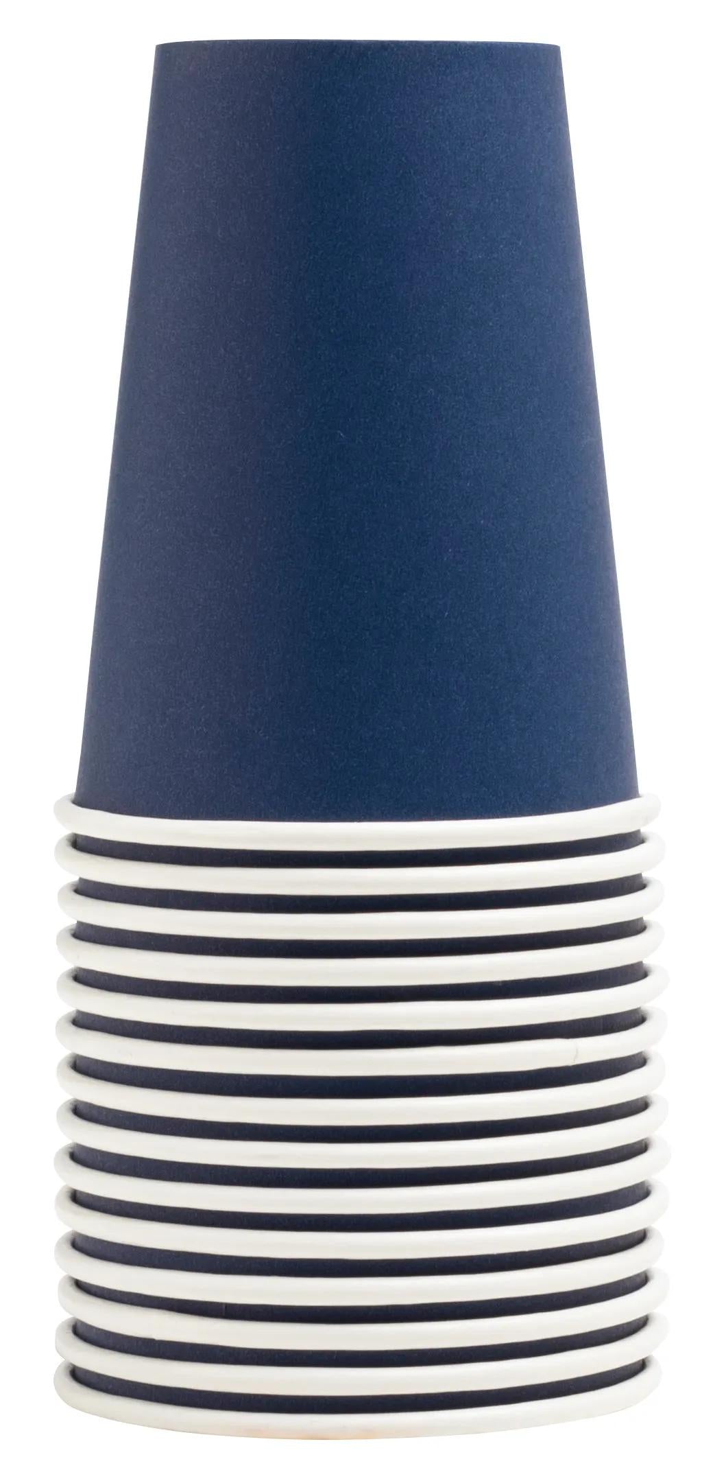 PRONAPPE Einweg-Papier-/Karton-Trinkbecher, 2 dl, Ø 7 cm, Blau – FSC – 15 Stk.