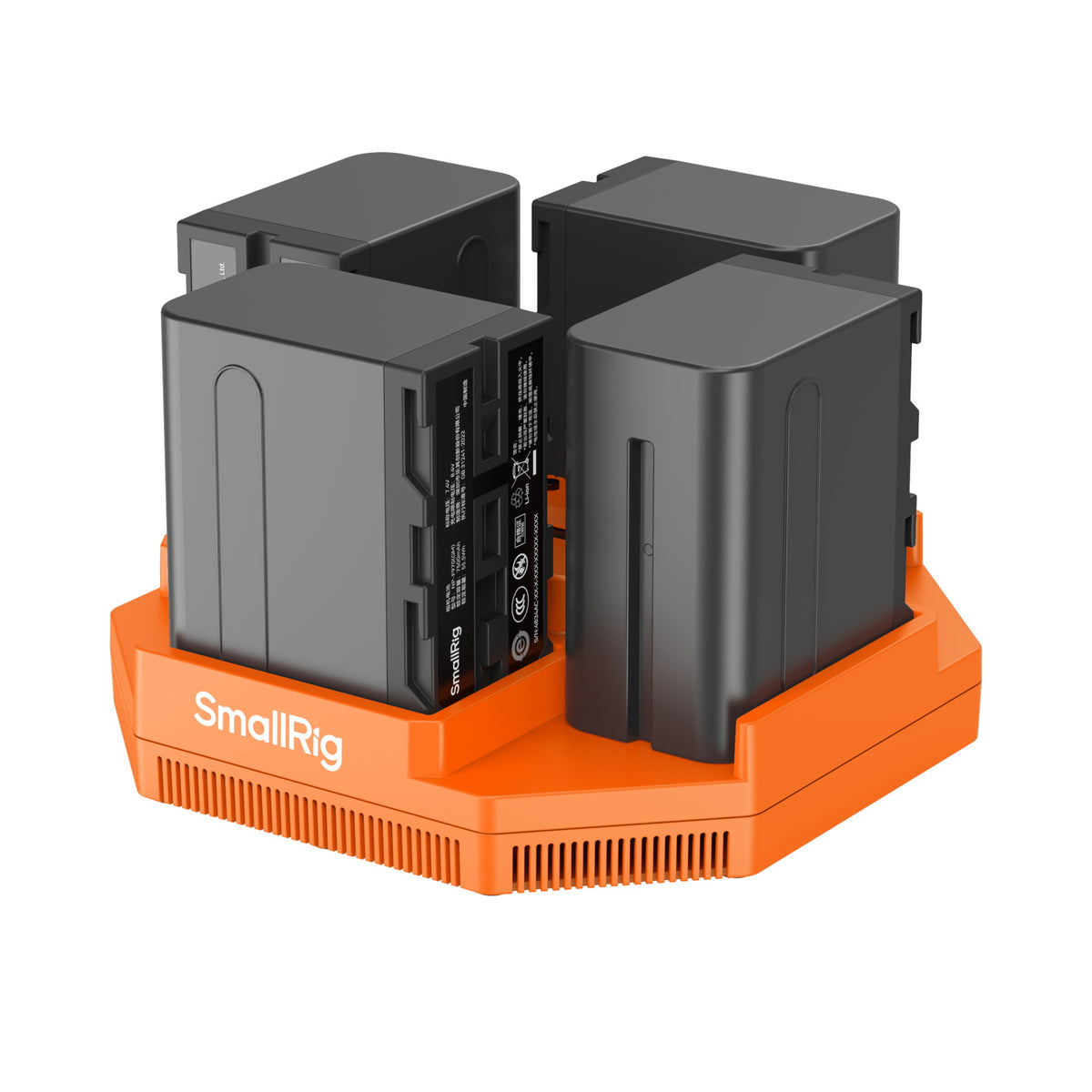 SmallRig NP-F970 4-fach Akkulader – für NP-F970 Akkus (Li-Ion, 7,2 V, 7800 mAh)